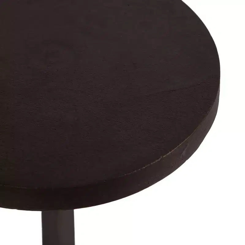 Mesa de bebida pedestal redonda dorada y marrón, 1 persona, 10x10x22 pulgadas