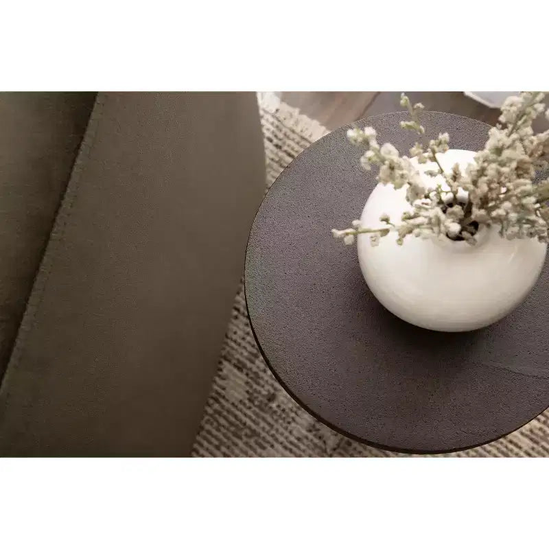 Mesa de bebida pedestal redonda dorada y marrón, 1 persona, 10x10x22 pulgadas
