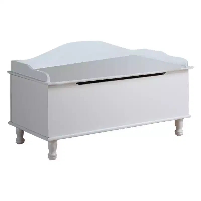 Banco de almacenamiento de madera blanca con tapa, asiento para 2 personas