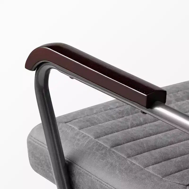 Sillón de oficina giratorio de piel sintética gris, altura ajustable, para 1 persona