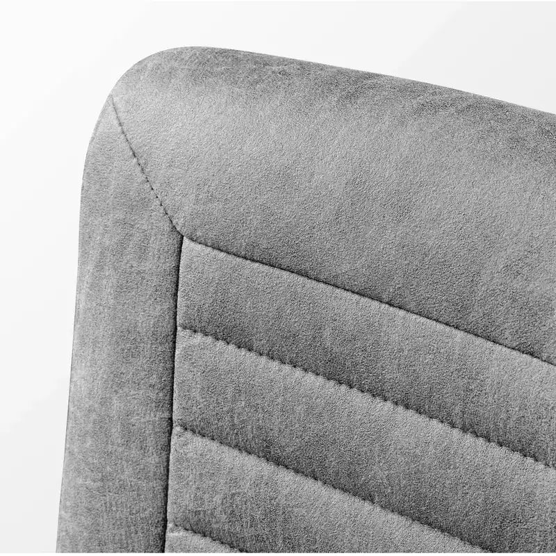 Sillón de oficina giratorio de piel sintética gris, altura ajustable, para 1 persona