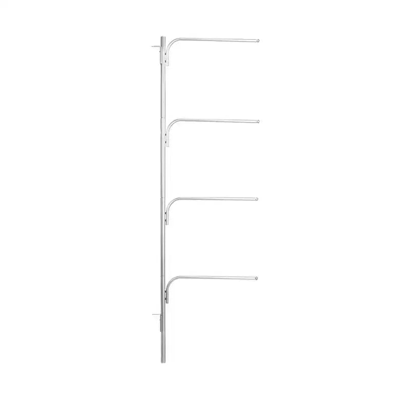 Toallero Giratorio Plateado/Blanco para Colgar en la Puerta, Estilo Familiar de 3 Barras, para 1 a 4 Personas
