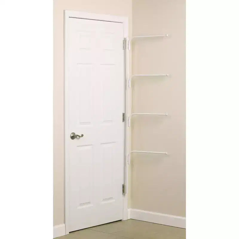 Toallero Giratorio Plateado/Blanco para Colgar en la Puerta, Estilo Familiar de 3 Barras, para 1 a 4 Personas