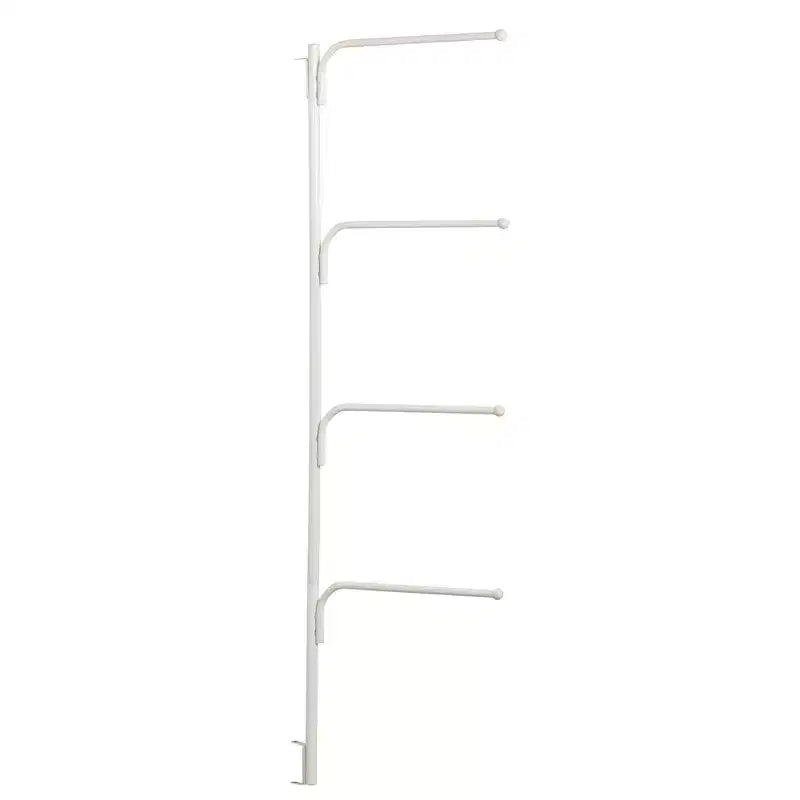Toallero Giratorio Plateado/Blanco para Colgar en la Puerta, Estilo Familiar de 3 Barras, para 1 a 4 Personas