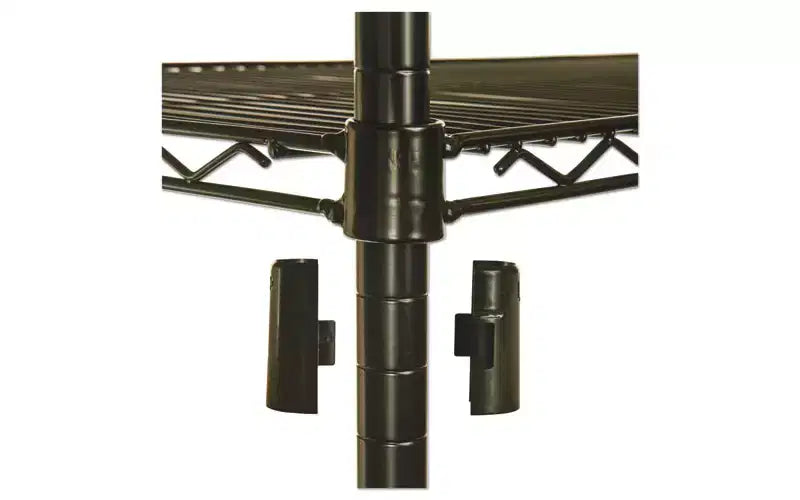 Estantería de alambre negra de 4 baldas con ruedas, 122 cm AN x 46 cm PR x 183 cm AL