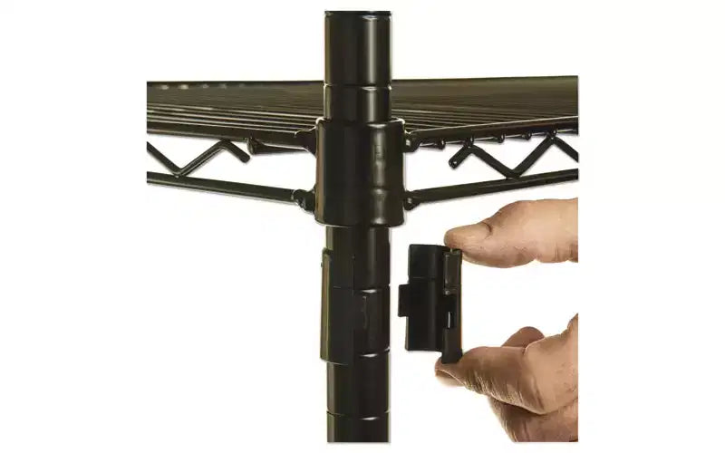 Estantería de alambre negra de 4 baldas con ruedas, 122 cm AN x 46 cm PR x 183 cm AL