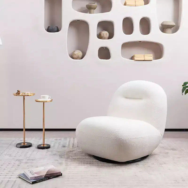 Sillón decorativo sin brazos giratorio de terciopelo, asiento individual