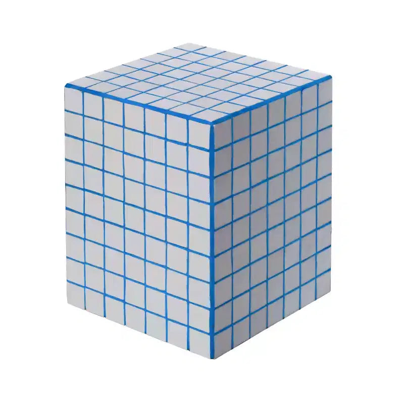 Mesa auxiliar con detalles cuadrados de azulejos de cerámica multicolor, 1 pieza