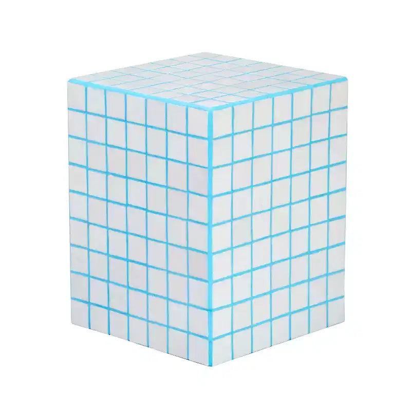 Mesa auxiliar con detalles cuadrados de azulejos de cerámica multicolor, 1 pieza