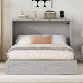 Whisen Pulley Structure Design Murphy Bed, Folded into a Cabinet with Drawer and USB Ports