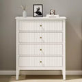Heynemo Fluted 4 Drawer Dresser, Wood Dresser for Storage Clothes, Wooden Storage Cabinet Nightstand for Bedroom, Hallway, Living Room, Entryway