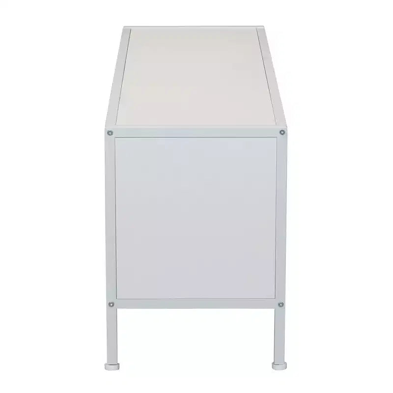 Mueble de TV Ashwood/Blanco escandinavo con 3 compartimentos de almacenaje, apto para televisores de hasta 46"