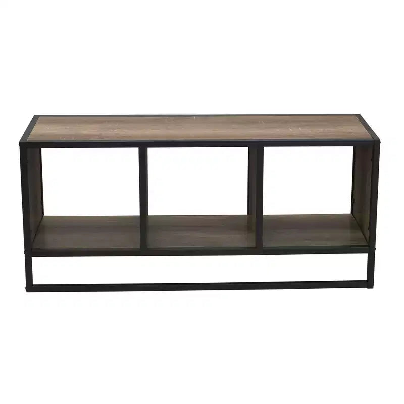 Mueble de TV Ashwood/Blanco escandinavo con 3 compartimentos de almacenaje, apto para televisores de hasta 46"