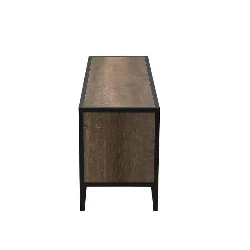 Mueble de TV Ashwood/Blanco escandinavo con 3 compartimentos de almacenaje, apto para televisores de hasta 46"