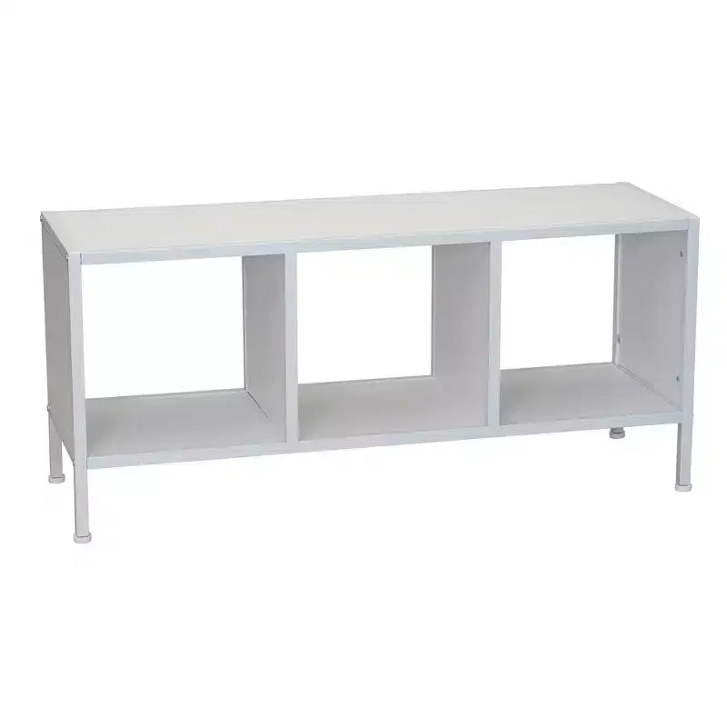 Mueble de TV Ashwood/Blanco escandinavo con 3 compartimentos de almacenaje, apto para televisores de hasta 46"