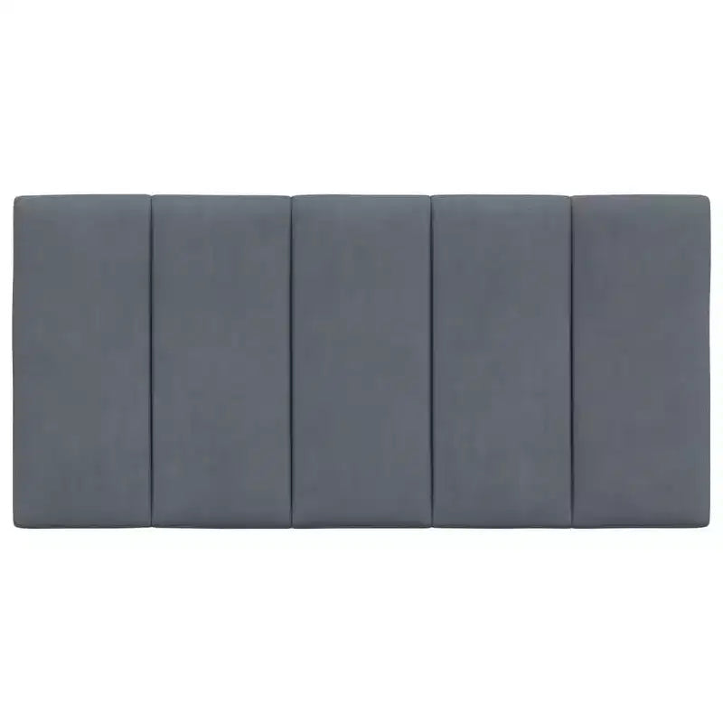 Cojín de cabecero a rayas de terciopelo gris oscuro / gris claro – Individual (1 persona)