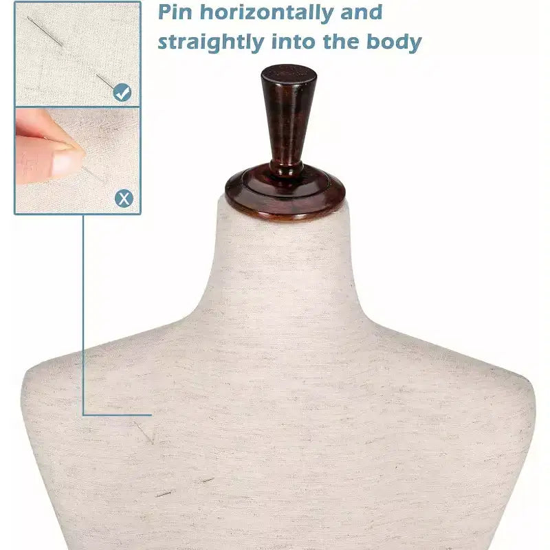 Maniquí ajustable blanco con trípode de madera, talla 2-4