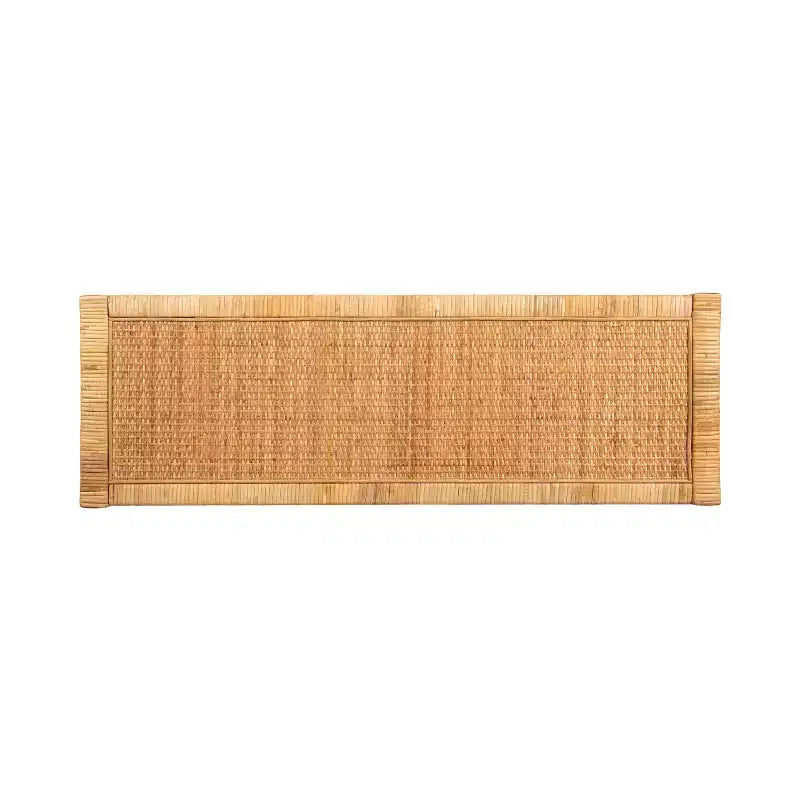 Mesa Consola de Ratán Marrón Natural, 2 Niveles, Requiere Montaje de 1 Persona