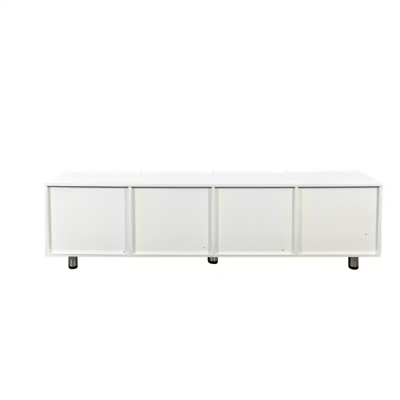 Mueble de TV Moderno Blanco 70" – Almacenamiento con 2 Cajones, se Adapta a TV de hasta 65"