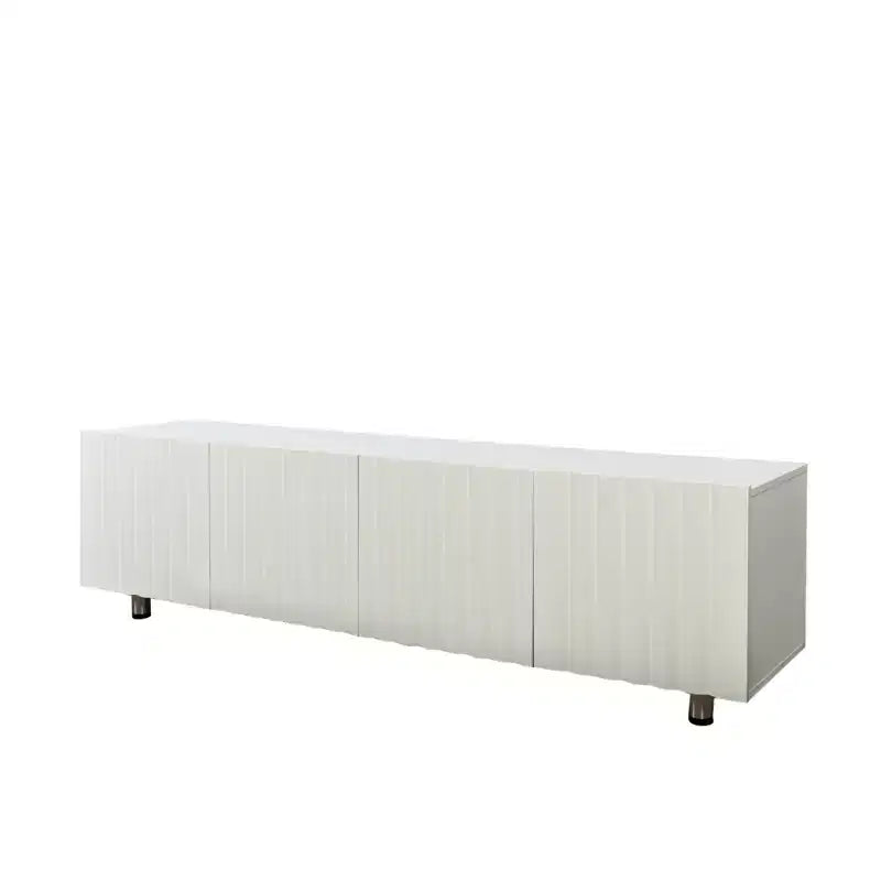 Mueble de TV Moderno Blanco 70" – Almacenamiento con 2 Cajones, se Adapta a TV de hasta 65"