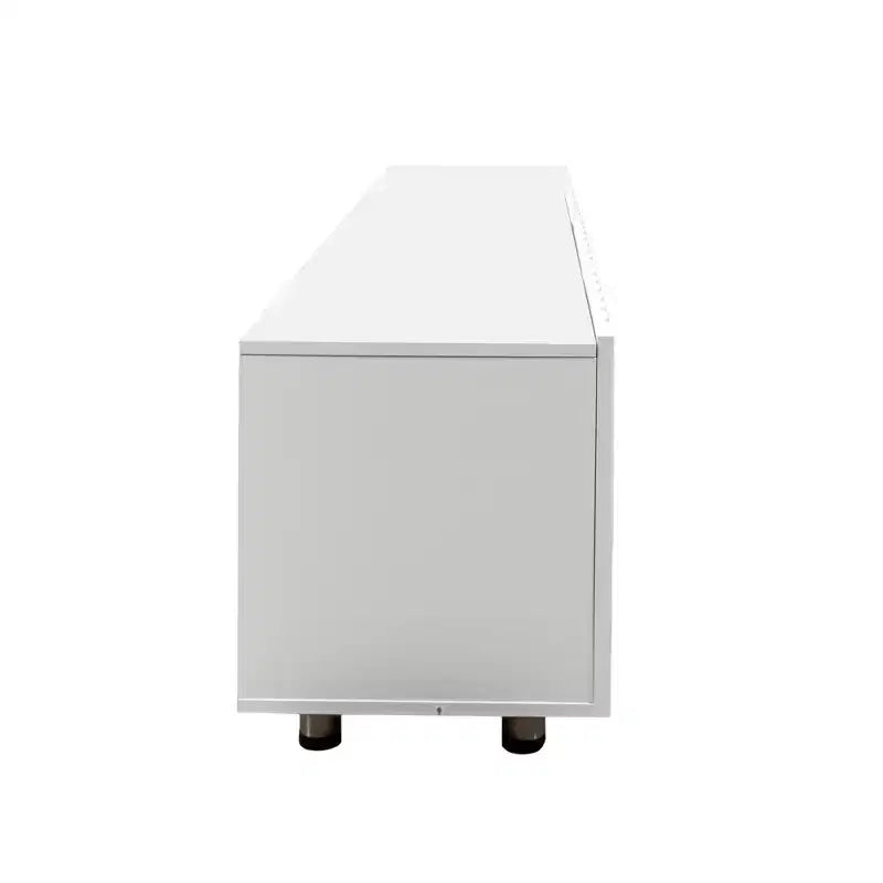 Mueble de TV Moderno Blanco 70" – Almacenamiento con 2 Cajones, se Adapta a TV de hasta 65"