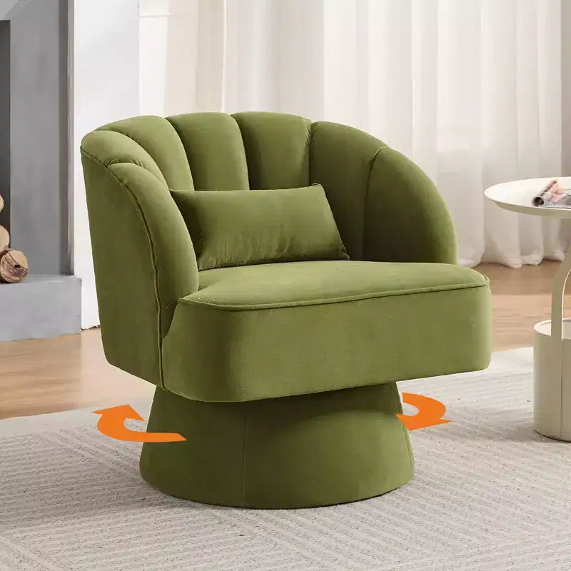 Sillón giratorio individual de forro polar marrón, rotación 360°